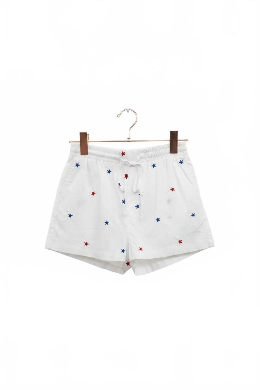 NEW SKIES ARE BLUE women's star shorts in white